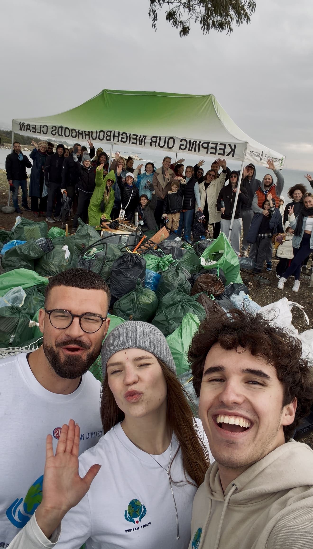 Island Keeper volunteers taking part in a cleanup in Cyprus